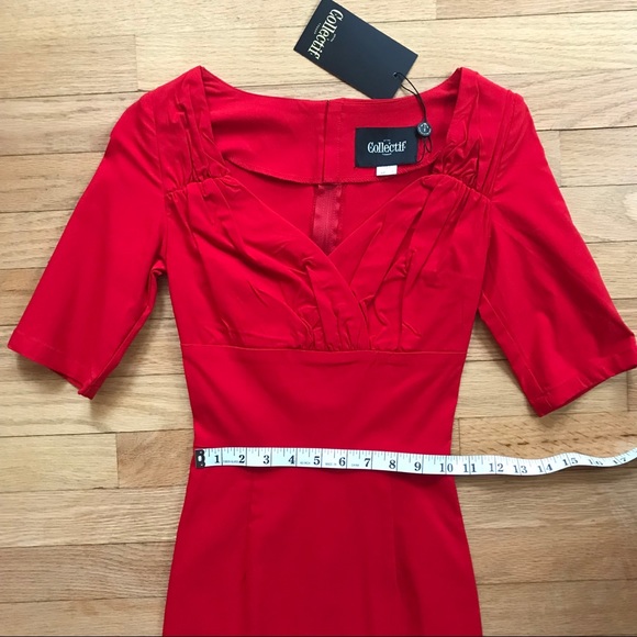 Collwctif NWT“Trixie” red wiggle dress size XS - Picture 3 of 6